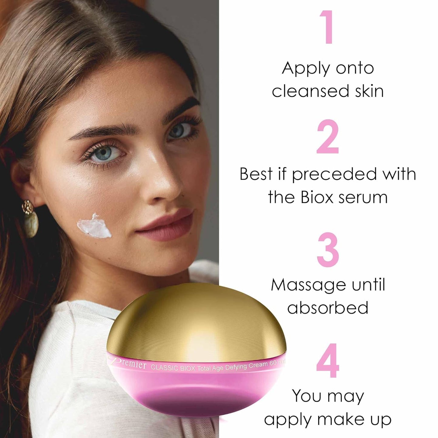 Premier Dead Sea BIOX total age defying cream, face moisturizer, Anti Aging face Cream, Intensive Wrinkle cream firming skin care, Classic collection, retinol Cream Lotion 2.4 Fl.Oz
