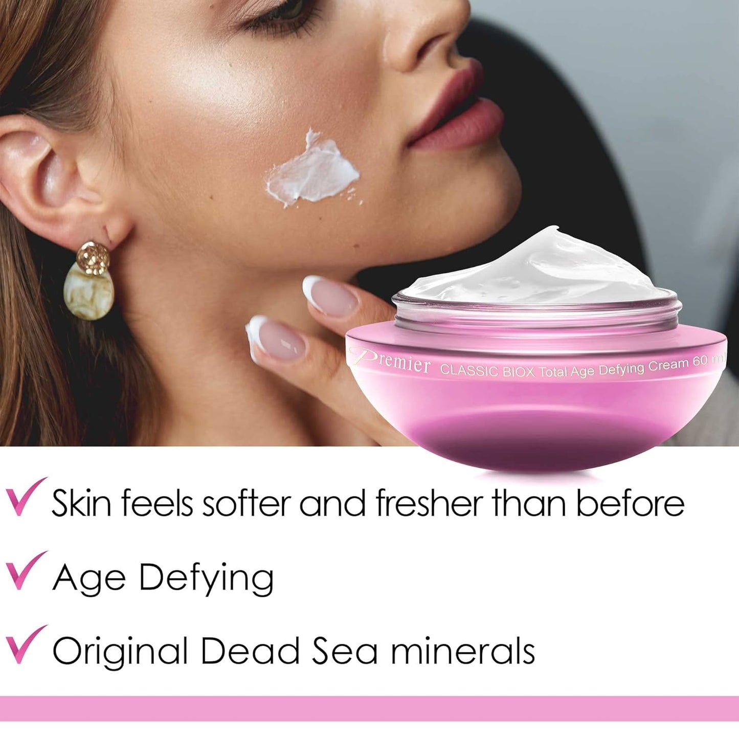 Premier Dead Sea BIOX total age defying cream, face moisturizer, Anti Aging face Cream, Intensive Wrinkle cream firming skin care, Classic collection, retinol Cream Lotion 2.4 Fl.Oz